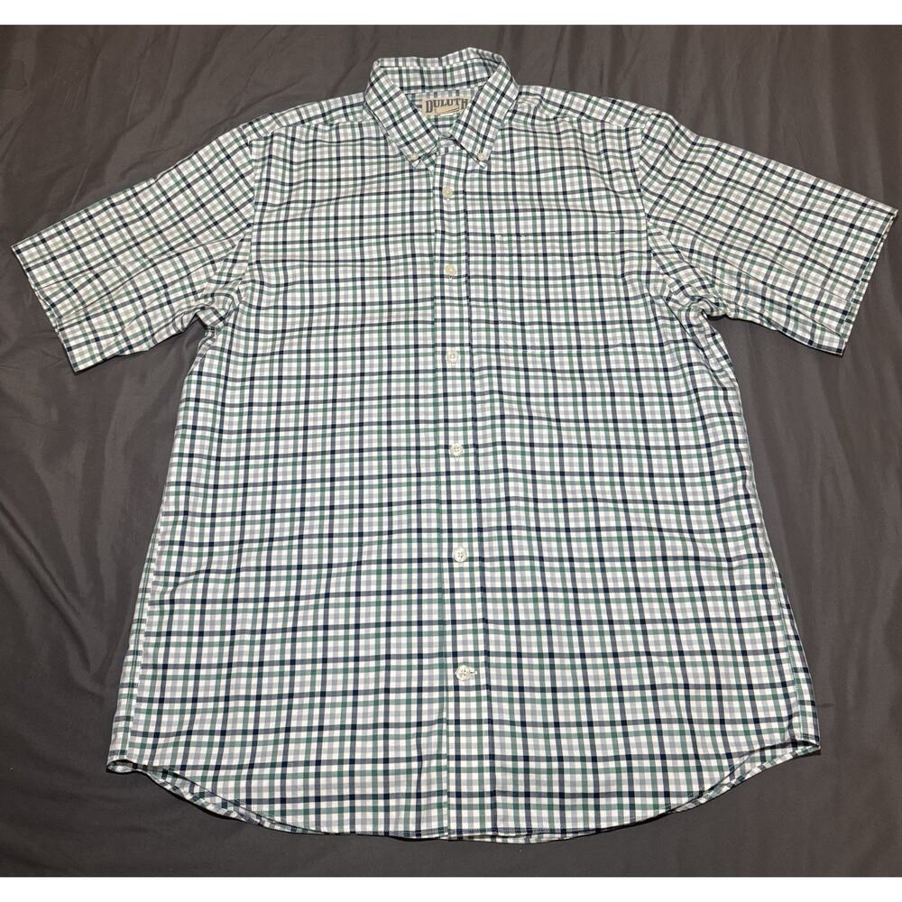 Duluth Trading Multicolor Gingham Check Button Down Short Sleeve Shirt‎ Men’s M